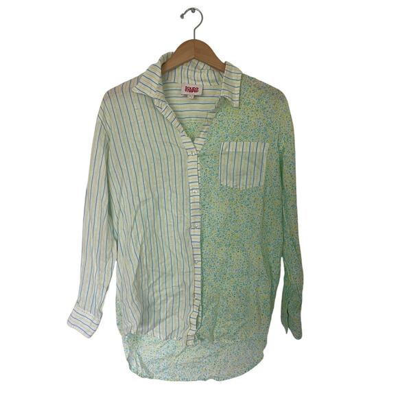 Solid & Striped Linen Button Down Set Size Medium - Picture 4 of 9